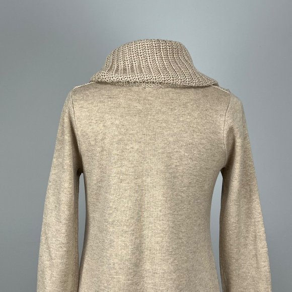 Vince Camuto Beige Tan Cowl Neck Midi Sweater Knit Dress size Small - Picture 7 of 11